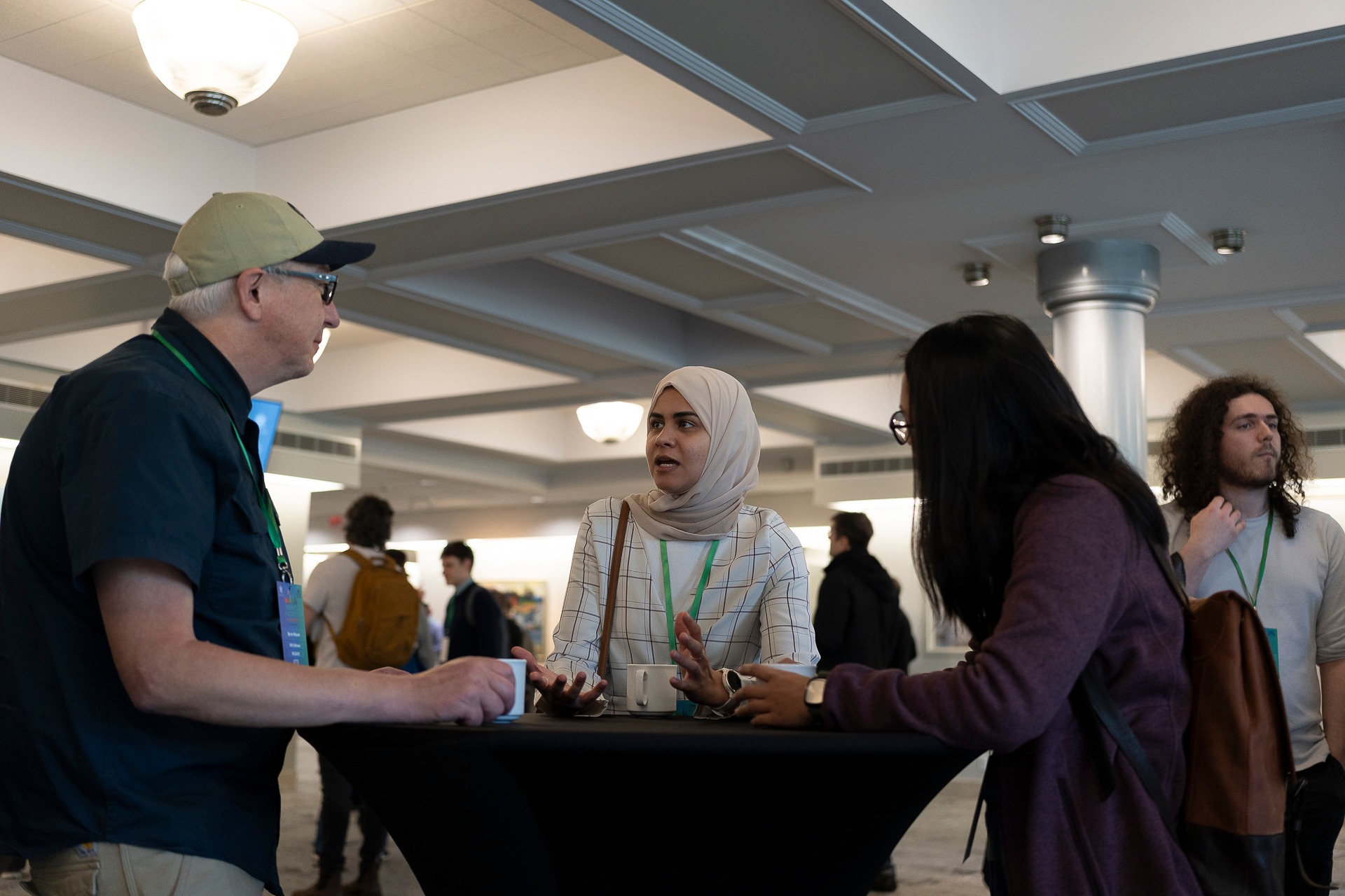 Networking coffee chat between sessions