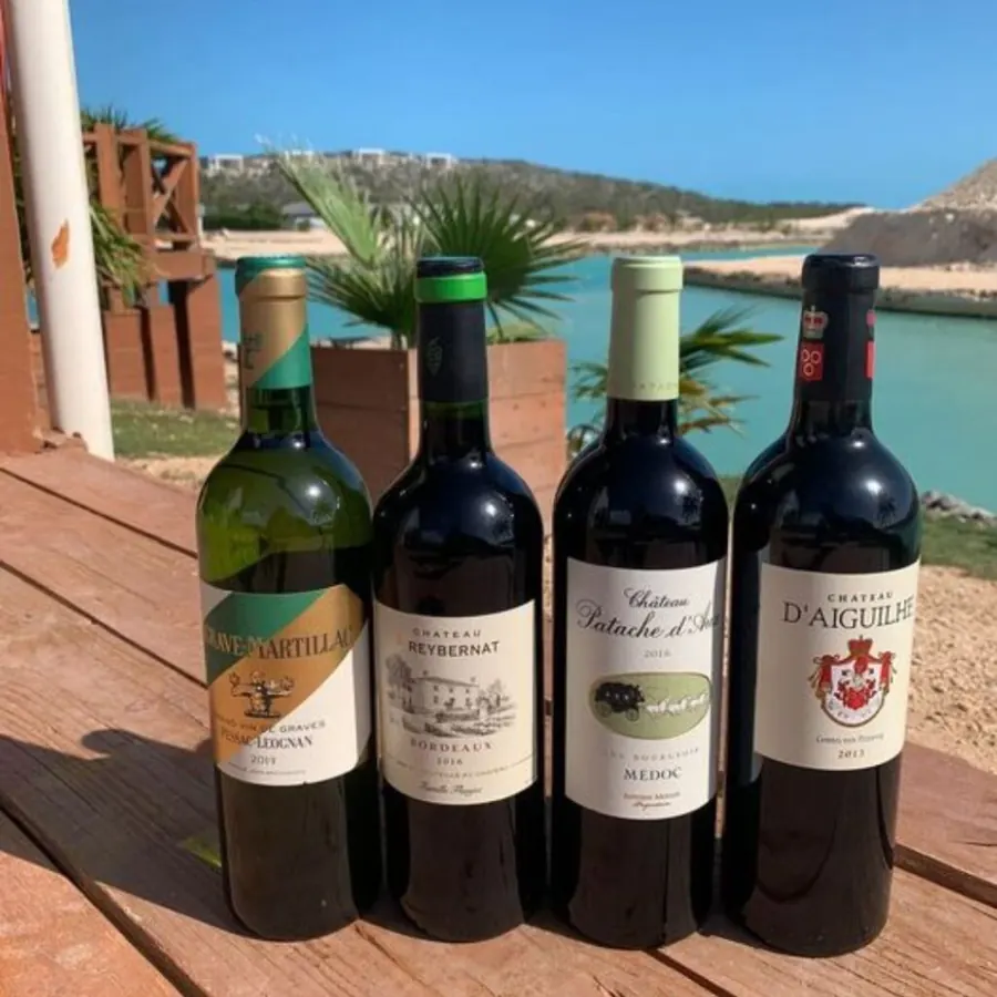 Wine selection on display